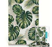 Puzzle 1000 pièces Motif Feuilles Tropicales Bords Parfaits Jeu cognitif Jeu de Relaxation Décoration Artistique de Noël (50x75cm)