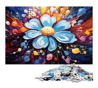 Puzzle 1000 pièces Motif Fleurs psychédéliques colorées pour Adultes décoration Murale 1000 pièces (38 x 26 cm)