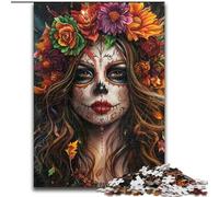 Puzzle 1000 pièces, Motif Gothique, Rose, crâne et Papillon, idéal pour Une soirée de Jeux en Famille Expérience visuelle stimulante et enrichissante (Taille 26x38cm)