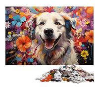 Puzzle 1000 pièces Motif Graffiti psychédélique coloré Motif Chien Samoyède pour Adultes et Enfants pour Adultes 1000 pièces (38 x 26 cm)
