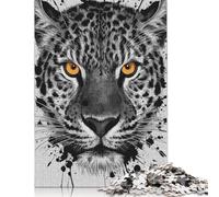 Puzzle 1000 pièces Motif léopard Aquarelle pour Adultes, Jeu éducatif, décoration familiale, 1000 pièces (38 x 26 cm)