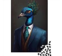 Puzzle 1000 Pièces Motif Paon pour Adultes Puzzle Rectangulaire Créatif en Papier Jouet Éducatif Amusant 1000 Pièces (38x26cm)