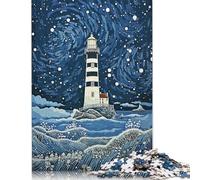 Puzzle 1000 pièces, Motif Phare Vintage, carré, pour Adultes et Enfants, en Bois, 1000 pièces (75 x 50 cm)
