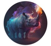 Puzzle 1000 pièces, Motif rhinocéros, pour Adultes, Jeux en Famille, décoration à Faire soi-même, 67,5 x 67,5 cm