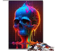 Puzzle 1000 pièces, Motif tête de Mort coloré, Taille 26x38cm, idéal pour Les Amoureux, idéal pour Noël, Le Nouvel an ou la Saint-Valentin.