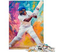 Puzzle 1000 pièces Motifs de Cricket éclatants Puzzle Artistique pour Adultes Idéal pour s'amuser en Famille Jeu éducatif Stimulant et Difficile à maîtriser (38x26cm)