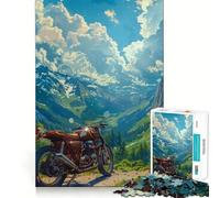 Puzzle 1000 pièces Moto Alpine pour Adultes,défi mémoire et compétences,Assemblage Stable,pièces Qui ne bougent Pas,Format Compact,idéal pour des Moments de Jeu en Famille (50x75cm)