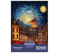 Puzzle 1000 Pièces Moulin Rouge Paris Puzzle pour Adultes - Jeu De Réflexion - Décoration Parfaite - Cadeaux Uniques pour Anniversaires Et Noël 52x38cm/1000pcs