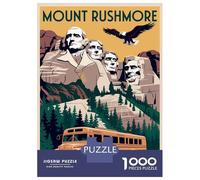 Puzzle 1000 Pièces Mount Rushmore Vintage Puzzles pour Adultes Améliore La Mémoire Interaction Parent-Enfant Casse-tête Jeux De Société 52x38cm/1000pcs