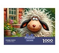 Puzzle 1000 pièces Mouton Jardin Chien Dessin Animé - Jeu Impossible Difficile, décoration Murale 52x38cm/1000pcs