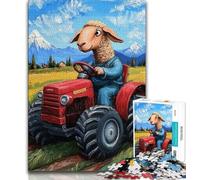Puzzle 1000 pièces Moutons conduisant Un Tracteur pour Adolescents, Jouets éducatifs et éducatifs, Jeux familiaux, Anniversaires et Cadeaux Uniques 50x75cm