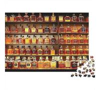 Puzzle 1000 pièces Mur de Bouteilles de Whisky Art Étagère à Alcools Carton Solide pour Enfants 12+ Jeux cérébraux 52x38cm