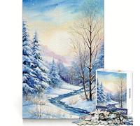 Puzzle 1000 pièces Murmures d'hiver pour Adolescents stimule la mémoire, apaise l'esprit et Offre Un Divertissement sans Couture Idéal pour Noël (38x52cm)
