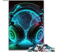 Puzzle 1000 pièces Musique Live Néon en Bois, pour Les Parents, Les Amoureux, Les Amis - 14 Ans et Plus 50x75cm Un pour Noël ou Un Anniversaire