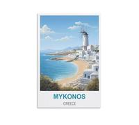 Puzzle 1000 pièces, Mykonos Grèce, Affiches, pour Un Jeu Stimulant et Familial 52 x 38 cm