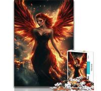 Puzzle 1000 pièces Mystérieuse Fille Phénix pour Adolescents, Jouet éducatif et décompressant, Cadeau du Père Noël Secret (38x26cm)