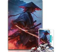 Puzzle 1000 pièces Mystérieux Ninja Samouraï pour Adolescents, Jeu éducatif, Jouet, décoration d'intérieur Unique et Cadeaux 38x26cm