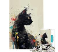 Puzzle 1000 pièces Mystic Feline Splash Jeu éducatif et Stimulant à compléter pour Les 14 Ans et Plus (50x75cm)