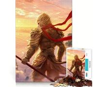 Puzzle 1000 pièces Mythe Noir Wukong Coucher de Soleil Bord Fin,Jeu de création et de détente,Cadeau de décoration d'anniversaire (38x26cm)