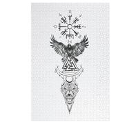 Puzzle 1000 Pièces - Mythe Viking - Puzzles en Bois pour Adultes Et Enfants - Décoration D'Intérieur (78×53cm)