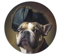 Puzzle 1000 pièces Napoléon Bouledogue Français 1000 pièces Puzzle Rond pour Adultes Jeu Familial interactif, Décoration d'intérieur DIY Défi cérébral Cadeau 67,5 x 67,5 cm