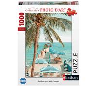 Puzzle 1000 pièces NATHAN Antibes par Paul Fuentes 70 x 50 cm Turquoise/Beige