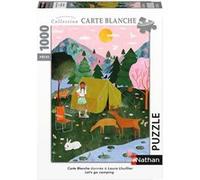 Puzzle 1000 pièces Nathan Let's go camping Carte Blanche Multicolore G