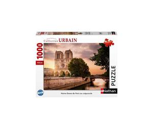 Puzzle 1000 pièces Nathan Notre-Dame de Paris au crépuscule Collection Urbain paysage tons chauds