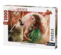 Puzzle 1000 pièces - Nathan - Pleine lune - Adulte - 1000 pièces - Orange Vert Blanc