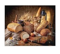 Puzzle 1000 Pièces，Nature Morte avec Pain, œufs, ail et Moulin à café，Bois Puzzles Dagogique Jeu Enfant 1000 Pieces 1000 Piece（75x50cm）-V92