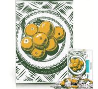 Puzzle 1000 pièces Nature Morte Oranges sur Assiette Jeu Pratique Difficile Cadeau Unique pour Un Anniversaire ou Noël 50x75cm