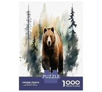 Puzzle 1000 Pièces Nature's Majesty Grizzly Bear Wall Art Puzzles pour Adultes - Cadeau d'anniversaire - Jeu Difficile Et Stimulant - Cadeaux 70x50cm/1000pcs