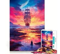 Puzzle 1000 pièces Navigation au Coucher du Soleil pour Adultes stimule la mémoire, Offre Un Divertissement paisible et de qualité supérieure, Un Cadeau mémorable (50x75cm)
