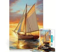 Puzzle 1000 pièces Navigation au Coucher du Soleil pour Adultes stimule la mémoire, Offre Un Divertissement paisible et de qualité supérieure, Un Cadeau mémorable (38x52cm)