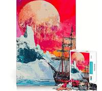 Puzzle 1000 pièces Navigation sous Une Lune Pourpre pour Adolescents, Jeu de logique, pièce de Collection découpée avec précision (38x52cm)