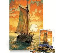 Puzzle 1000 pièces Navigation vers Le Coucher du Soleil pour Adolescents, Jeu de logique et de Sens, Passe-Temps Calme, Bords Lisses, Cadeau de qualité supérieure (38x26cm)