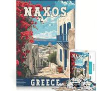 Puzzle 1000 pièces Naxos in Greece | Analyse et logique pour toute la famille avec affiche et fiche de questions-réponses. 38x52cm