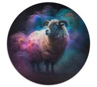 Puzzle 1000 pièces Nébuleuse des Moutons Puzzles Ronds 1000 pièces pour Adultes pour la décoration intérieure, l'entraînement cérébral et Les Cadeaux de Vacances 67,5 x 67,5 cm