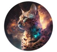 Puzzle 1000 pièces Nébuleuse du Chat du Bengale Puzzle Rond de 1000 pièces Parfait pour s'amuser en Famille à Noël, Thanksgiving, Les Anniversaires et Pâques 67,5 x 67,5 cm
