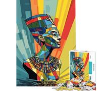 Puzzle 1000 pièces Néfertiti Reine d'Égypte Jeu captivant pour développer la Patience Décoration idéale Cadeau d'anniversaire (Dimensions 38x26cm)