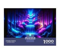 Puzzle 1000 Pièces Neon Forest Waterfall-1 Puzzles pour Adultes, Jouets Anti-Stress, Cadeaux pour Femmes, Cadeaux d'anniversaire Uniques 70x50cm/1000pcs
