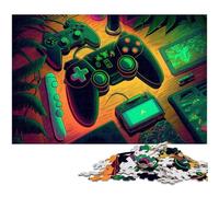 Puzzle 1000 pièces Neon Game, Puzzle Impossible pour Adultes, Casse-tête Stimulant pour Adolescents, Jeu interactif Familial 50x75cm / 19,68x29,52 Pouces