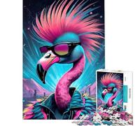 Puzzle 1000 pièces Neon Punkrock Flamant Rose pour Adolescents idéal pour Un Anniversaire ou Noël Activités familiales Amusantes à partir de 14 Ans (50x75cm)