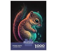Puzzle 1000 Pièces Neon Sad Squirrel Puzzles pour Adultes, Jeu De Réflexion, Améliore La Mémoire, Offrez-Le en Cadeau À Toute La Famille 52x38cm/1000pcs