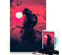 Puzzle 1000 pièces Neon Sunset Cryopunk Samurai pour Adultes, Jeu de réflexion Amusant à Partager, découpe Parfaite, pour Les fêtes (50x75cm)