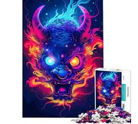 Puzzle 1000 pièces Neon Yokai Oni Puzzle pour Adultes Jeu de détente d'analyse et de logique idéal comme Cadeau pour Toute la Famille (Taille 38x26cm)