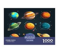 Puzzle 1000 Pièces Neuf planètes pour Adultes Et Enfants Difficile DIY Jigsaw Puzzle, Familial-Activité Manuelle 52x38cm/1000pcs