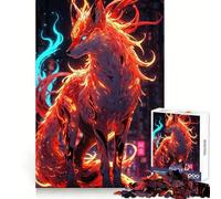 Puzzle 1000 pièces Nice Tails Fox Neon pour Adolescents, Jeu de logique et de réflexion, Passe-Temps Silencieux, Bords Lisses, Cadeau Unique (50x75cm)