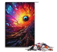 Puzzle 1000 pièces nid d'araignée psychédélique coloré Puzzle en Bois pour Adultes Jeu Familial 1000 pièces (38 x 26 cm)