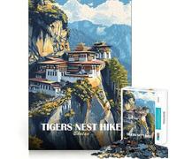 Puzzle 1000 pièces Nid du Tigre », Bhoutan, Décoration soignée, Jeu de logique et de Calme, Cadeau de Noël (50x75cm)